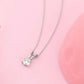 Silver Zircon Pendant with Link Chain Necklace.