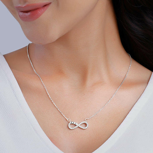 Silver Infinity Heart Necklace Pendant.