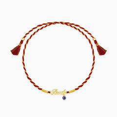Golden Personalised Name Nazar Battu Rakhi