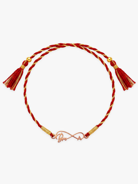 "Bro" Infinity Name Rakhi with Custom Letter