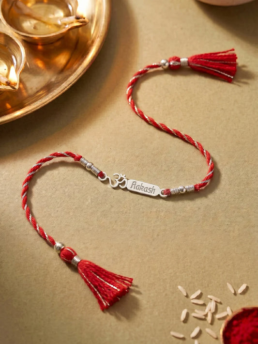 Personalized Om Rakhi for Brother with Engraved Name