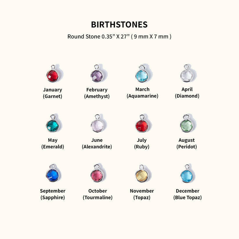 Personalised Birthstone Necklace With Your Name Brithstone Neecklace.