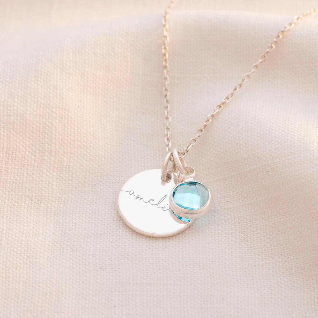 Personalised Birthstone Necklace With Your Name Brithstone Neecklace.