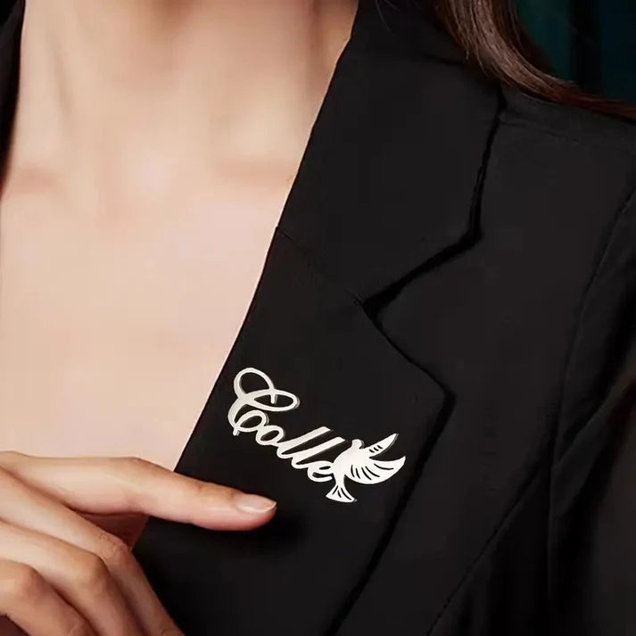 Special Personalized Custom Dove Name Brooch