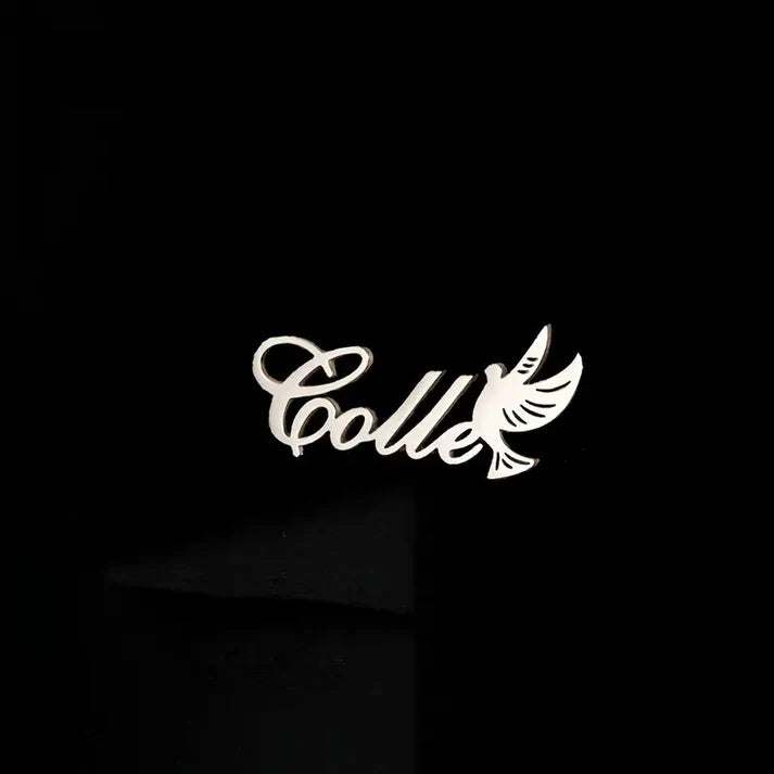 Special Personalized Custom Dove Name Brooch