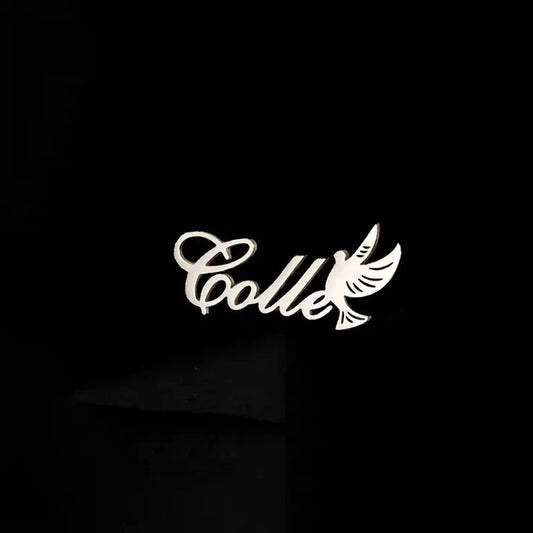 Special Personalized Custom Dove Name Brooch
