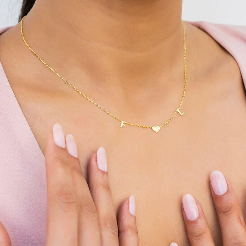 Personalized Initial Letter Name Necklace Necklace.