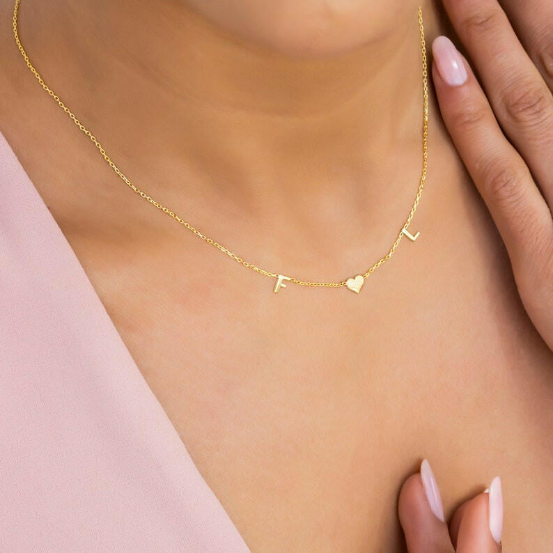 Personalized Initial Letter Name Necklace Necklace.