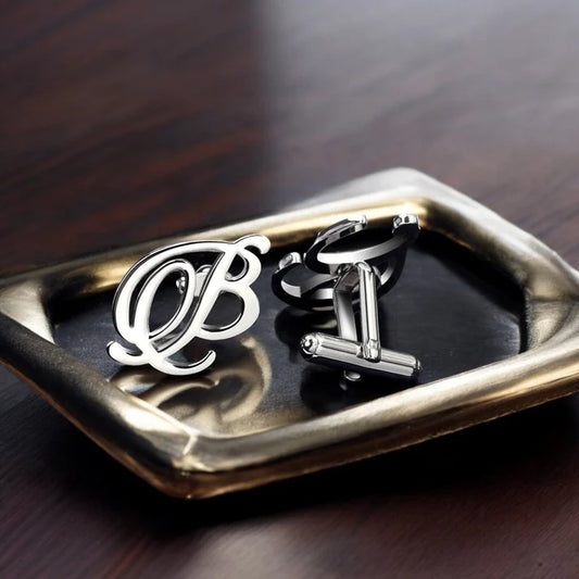 Personalized Single Initial Cufflinks for Men