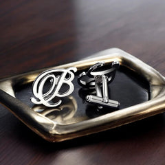 Personalized Single Initial Cufflinks for Men