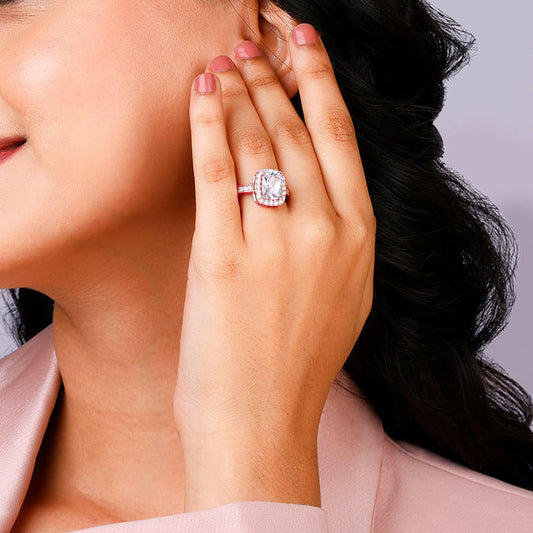 Rose Gold Classic Solitaire Ring Rings.