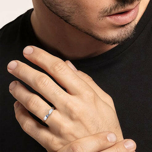 Silver Classic Ring Band for Him Ring.