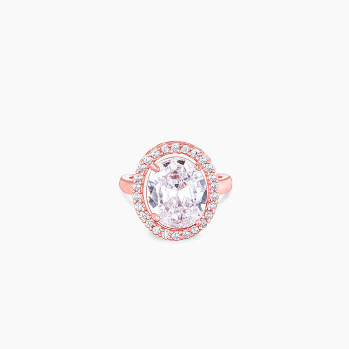 Rose Gold Solitaire Ring Rings.