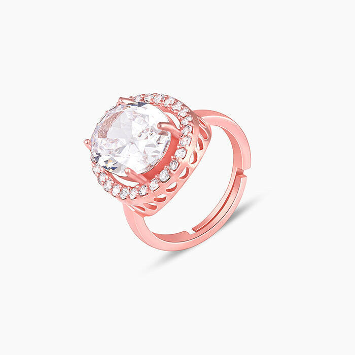 Rose Gold Solitaire Ring Rings.