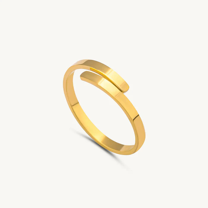 Elegant Plain Gold Adjustable Ring