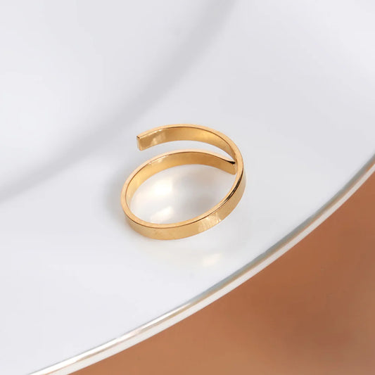 Elegant Plain Gold Adjustable Ring