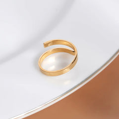Elegant Plain Gold Adjustable Ring