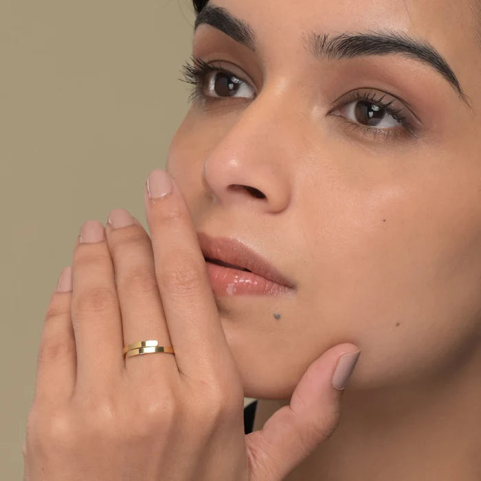 Elegant Plain Gold Adjustable Ring