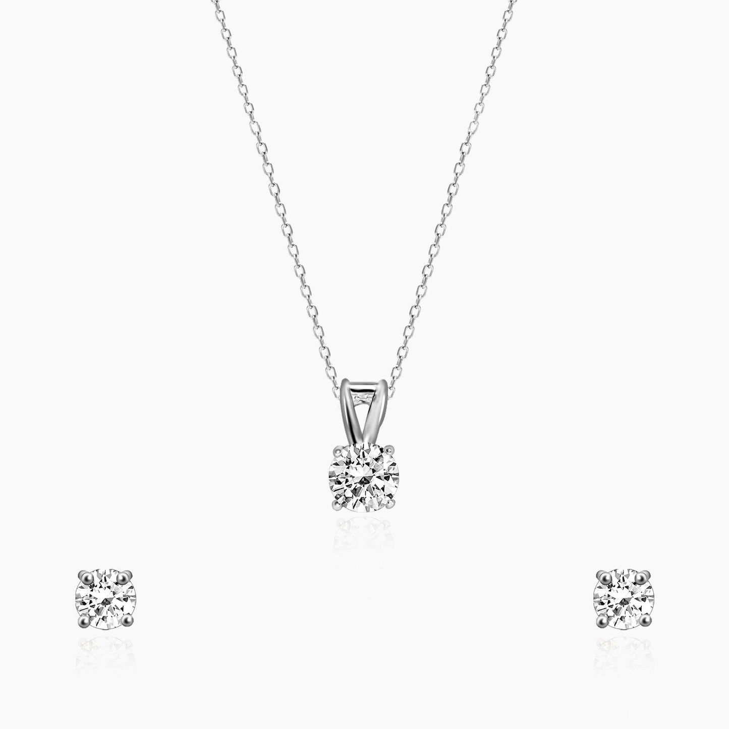 Classic Silver Zircon Set Set.