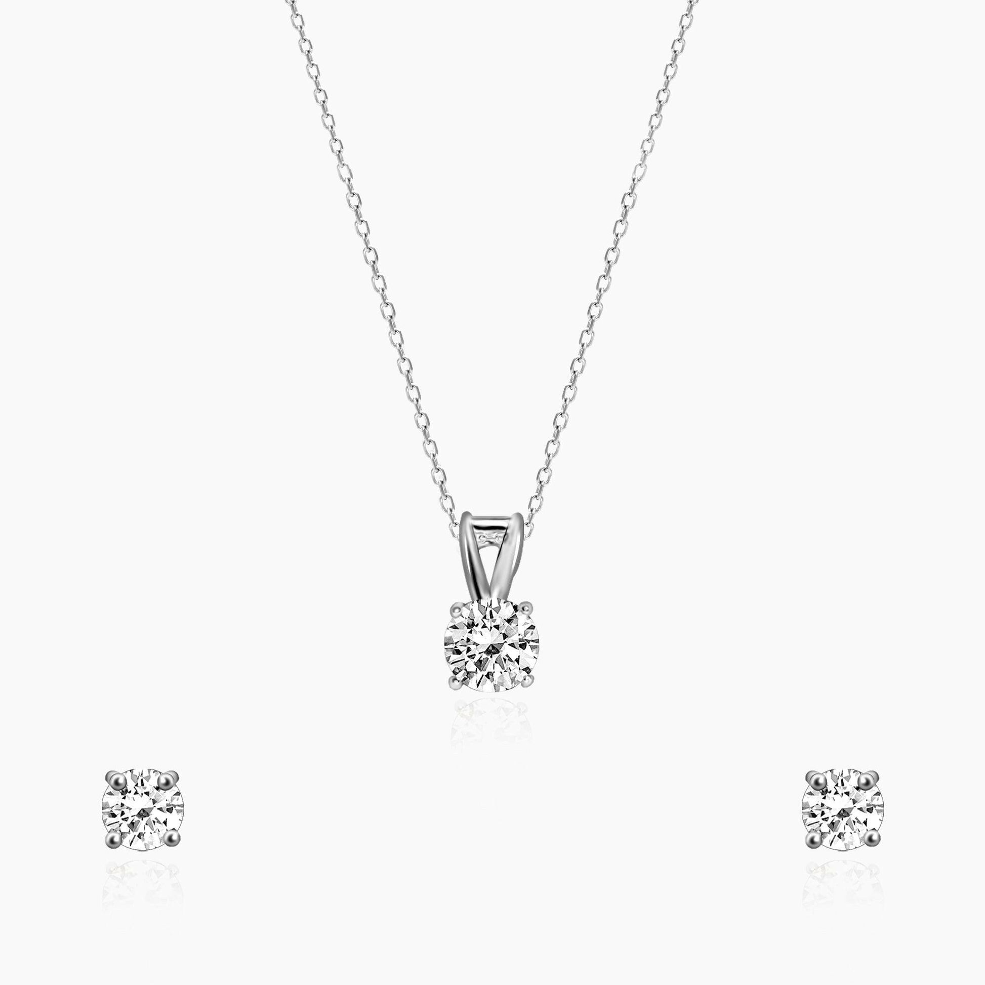 Classic Silver Zircon Set Set.