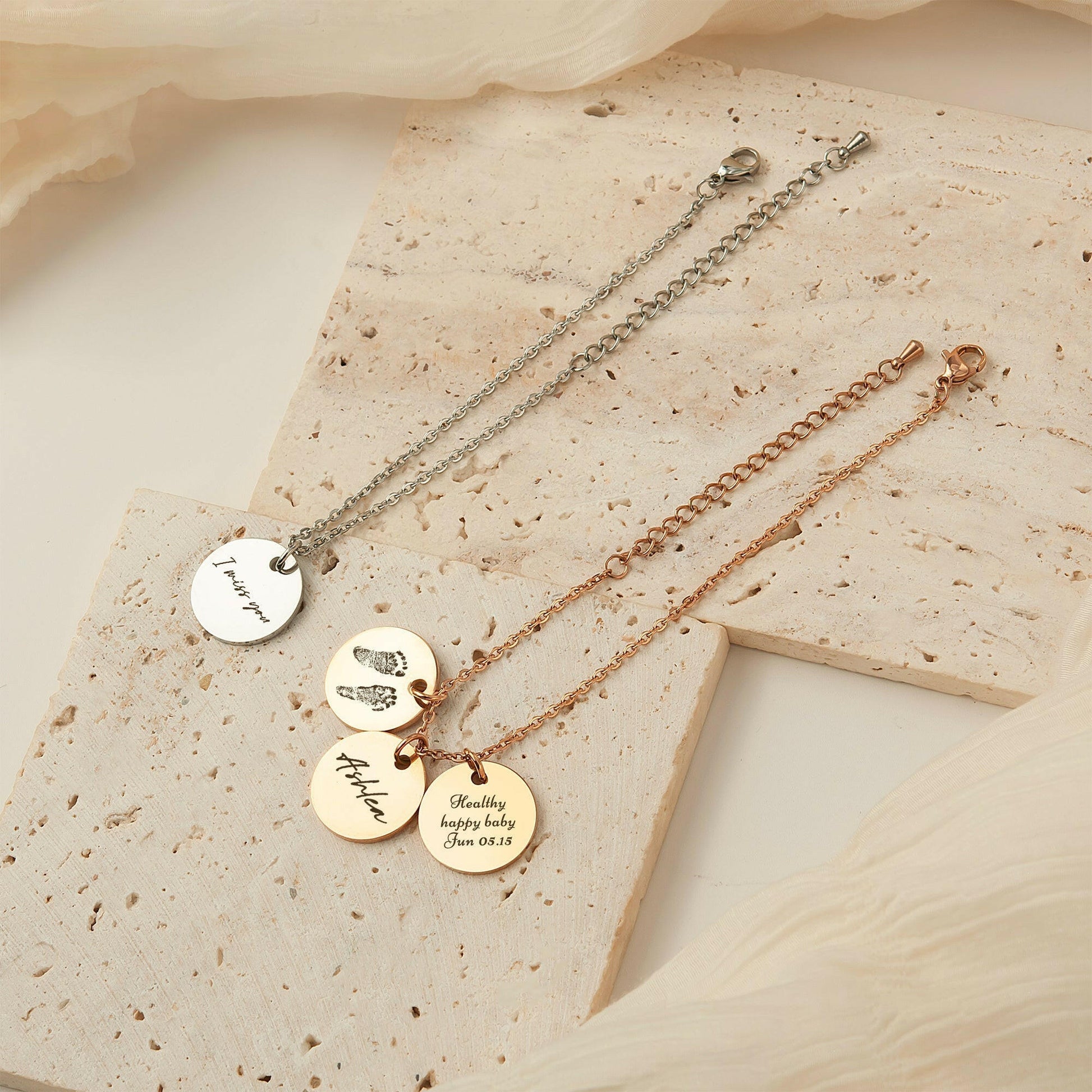 Personalized Actual Fingerprint Charm Bracelet Bracelet.