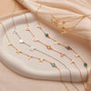 Personalized Horizontal Charms and Birthstone Necklace Necklace.