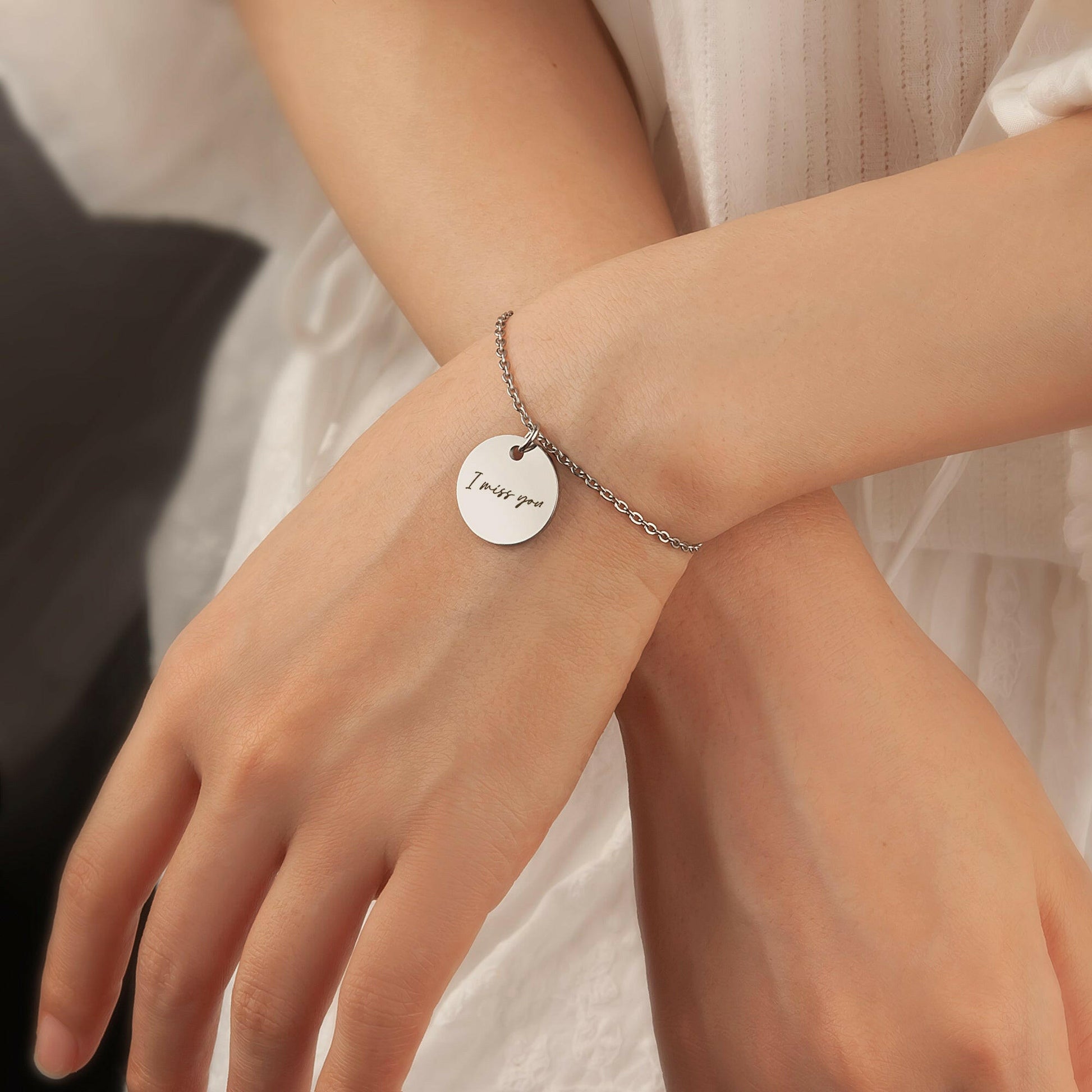 Personalized Actual Fingerprint Charm Bracelet Bracelet.