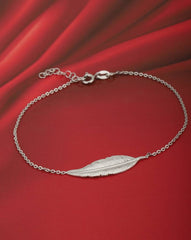 Graceful Leaf Feather Chain Anklet
