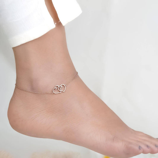 Twin Heart Anklet
