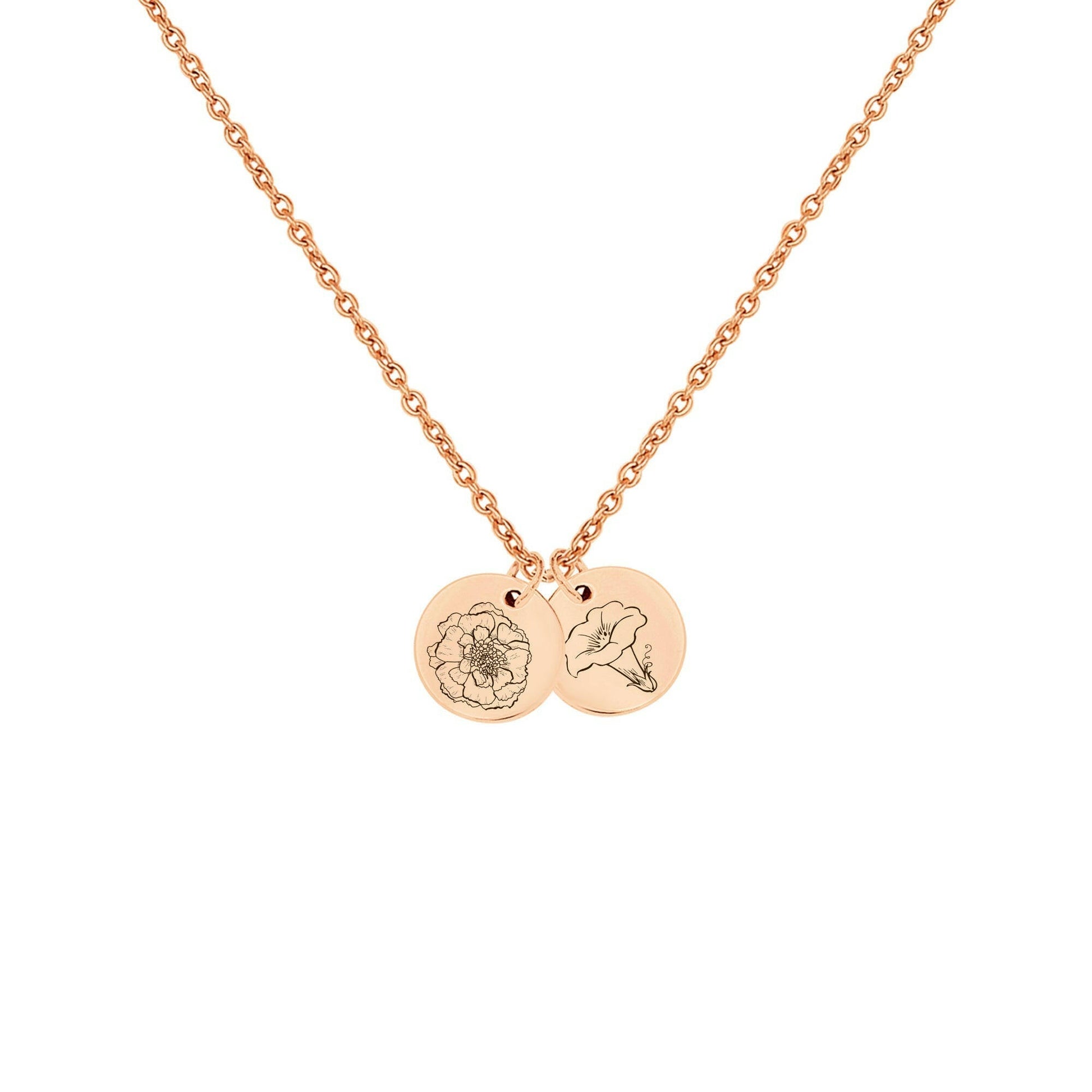 Birth Flower Necklace Gift for Her Necklace.