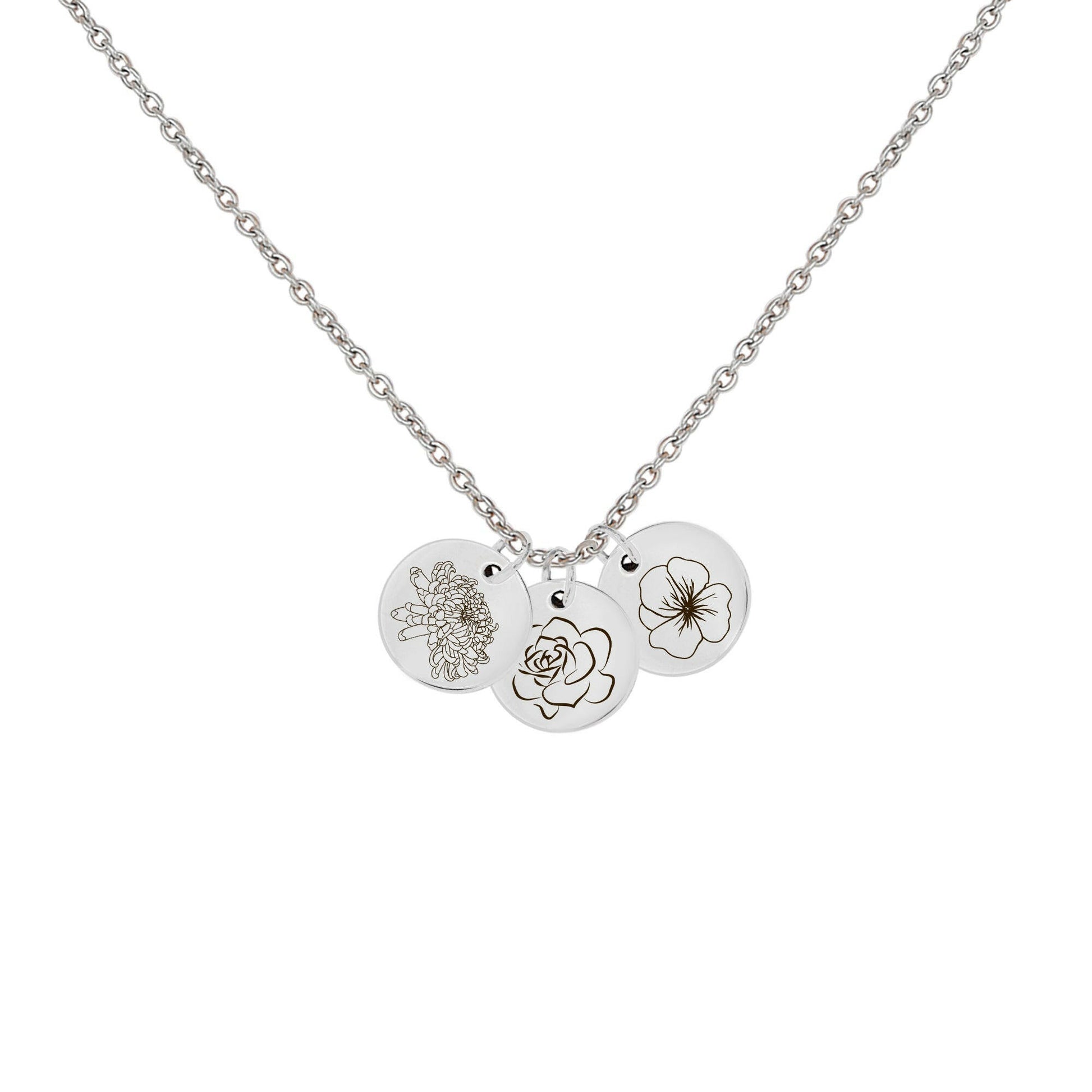 Birth Flower Necklace Gift for Her Necklace.