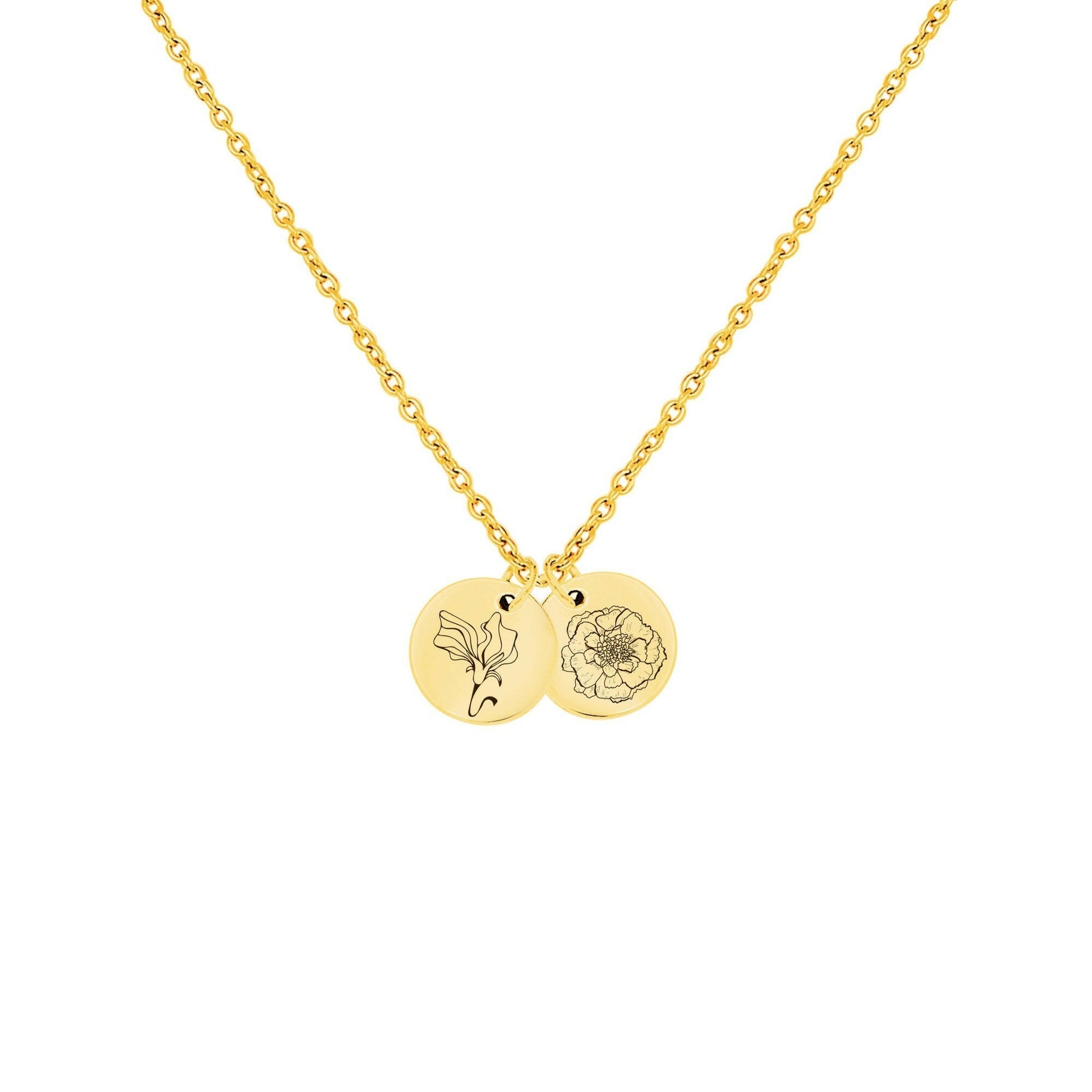 Birth Flower Necklace Gift for Her Necklace.