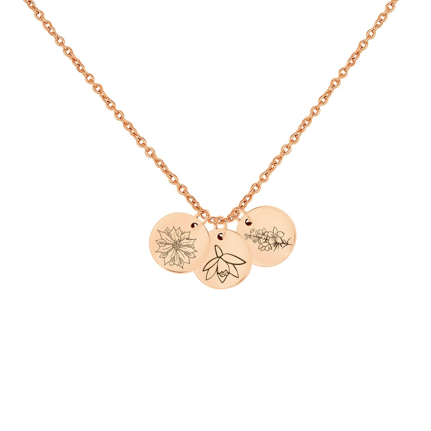 Birth Flower Necklace Gift for Her Necklace.