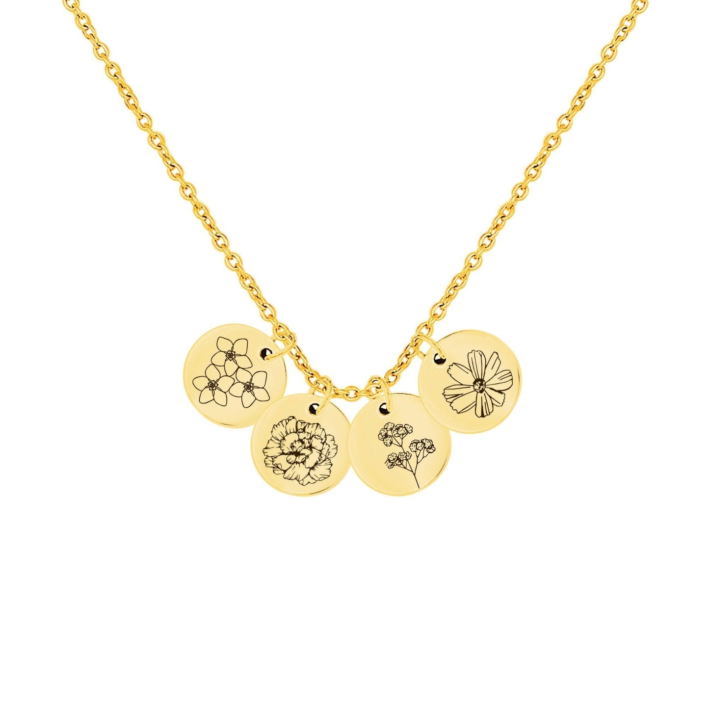 Birth Flower Necklace Gift for Her Necklace.