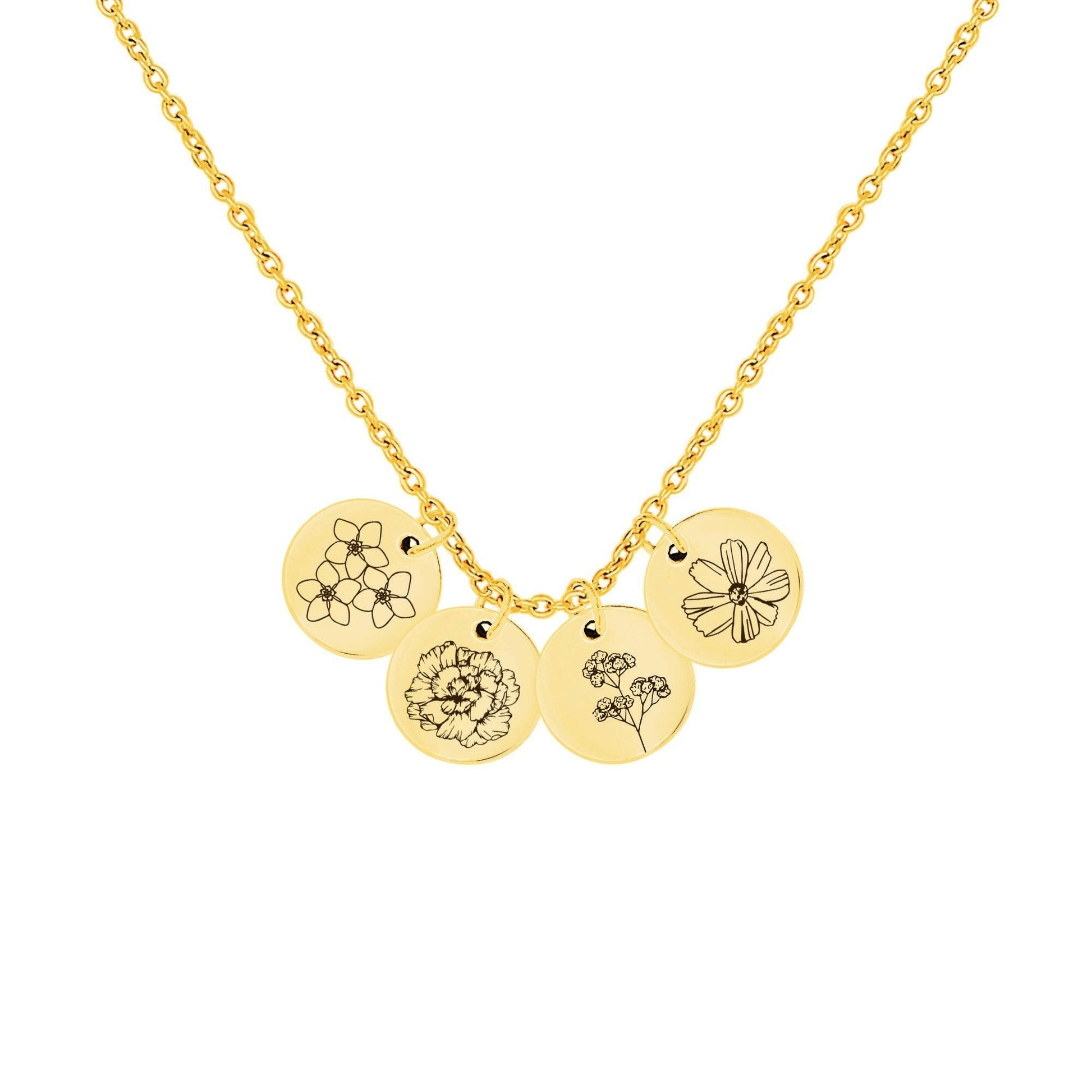 Birth Flower Necklace Gift for Her Necklace.