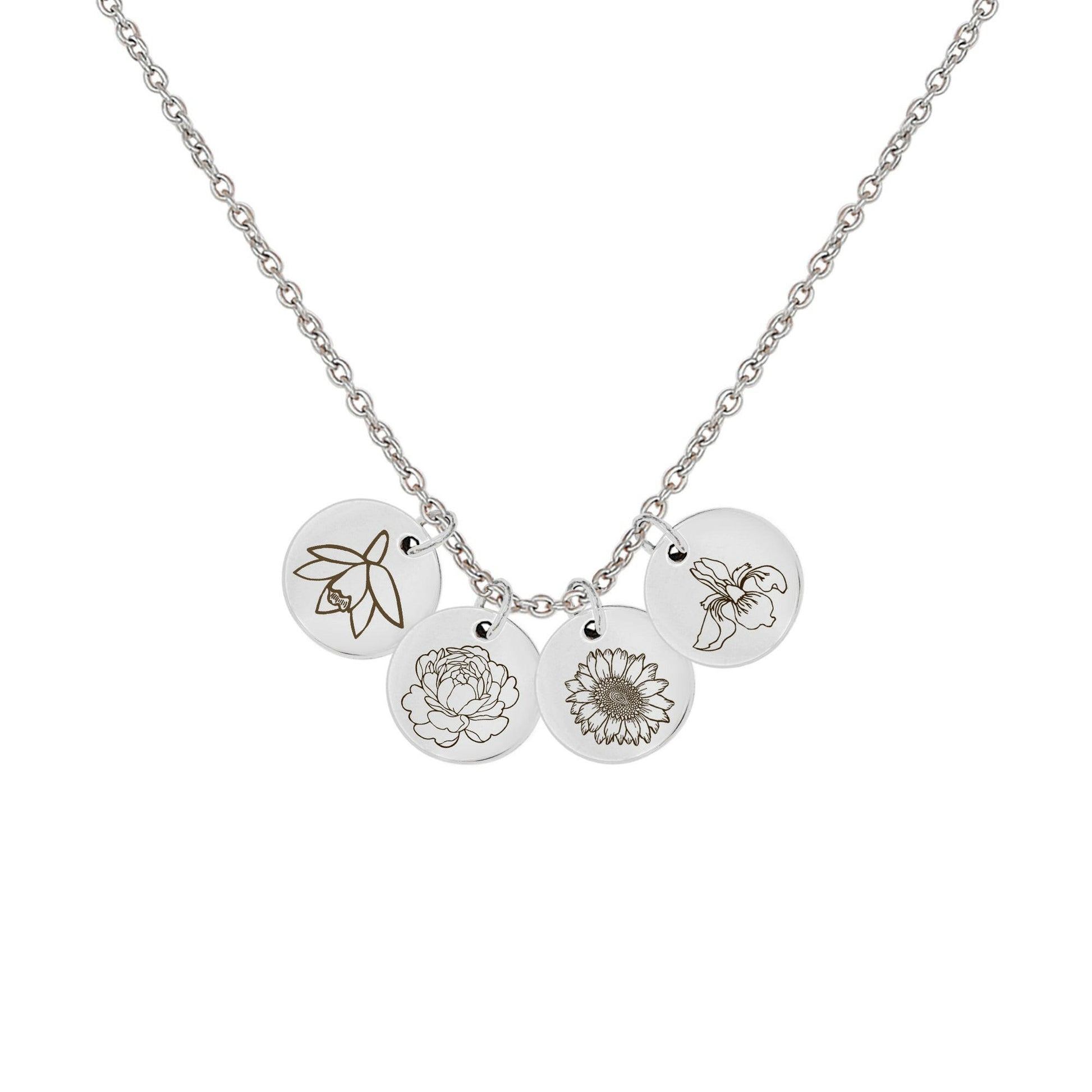 Birth Flower Necklace Gift for Her Necklace.