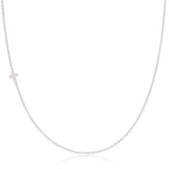 14k Gold Asymmetrical Charm Necklace - Cross