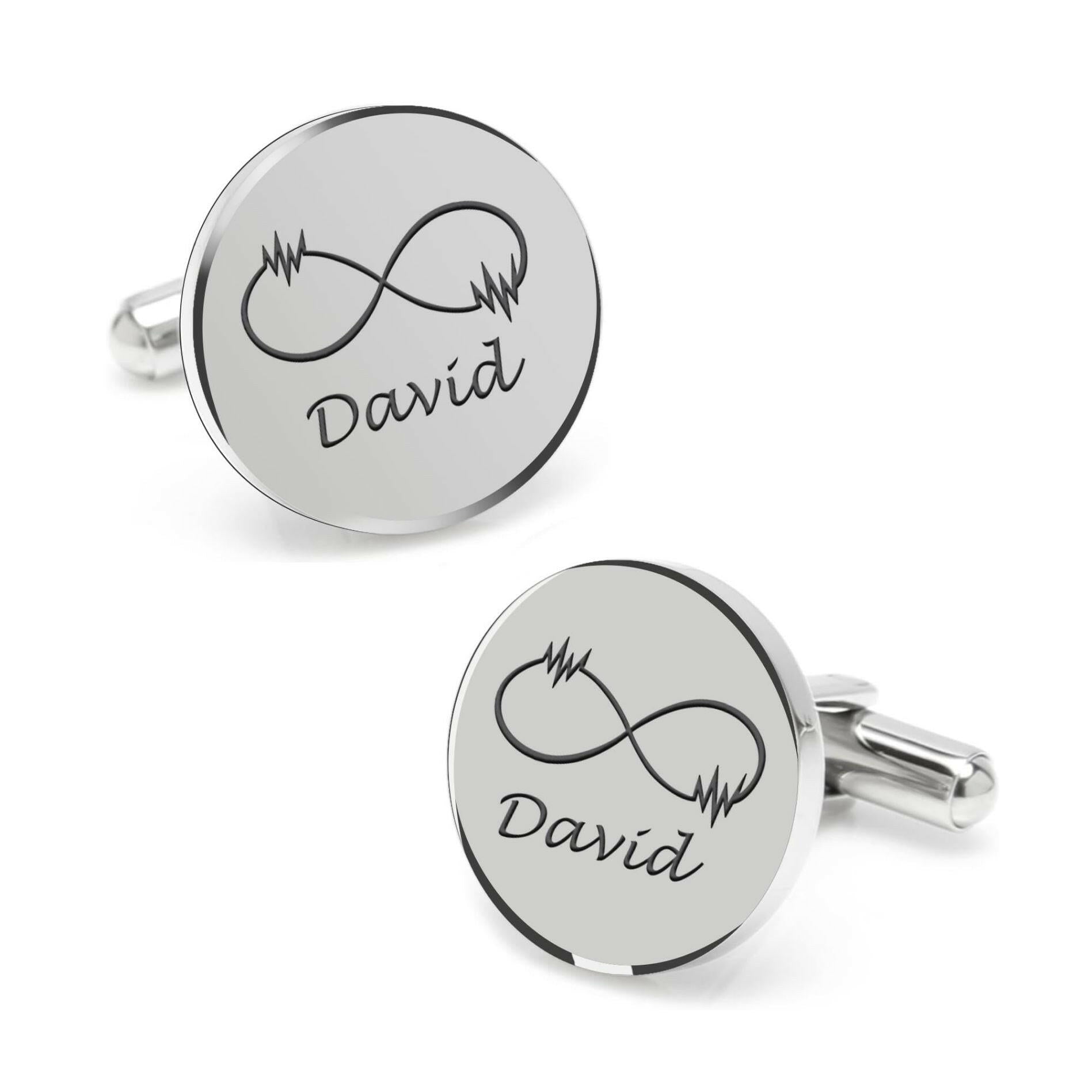 cufflinks for men Personalized Infinity Symbol cufflink.