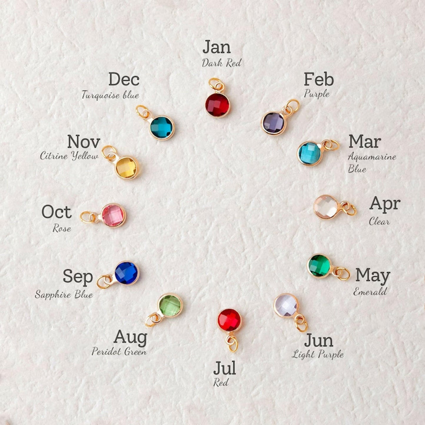 Custom Birth Flower and Birthstone Charm Bracelet Bracelet.