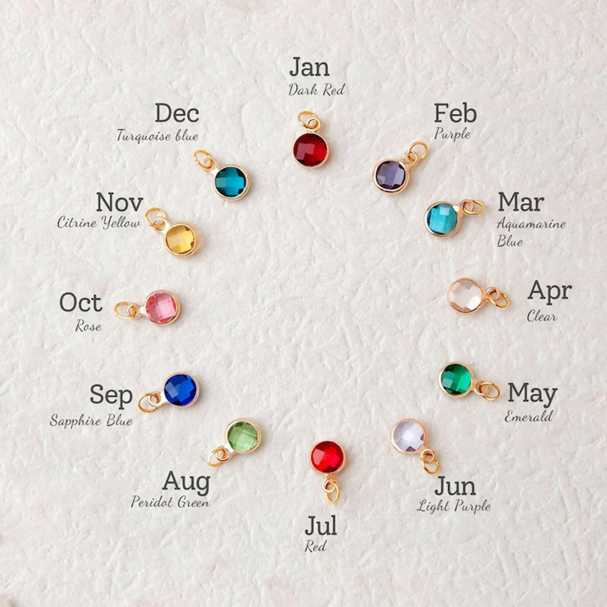 Custom Birth Flower and Birthstone Charm Bracelet Bracelet.