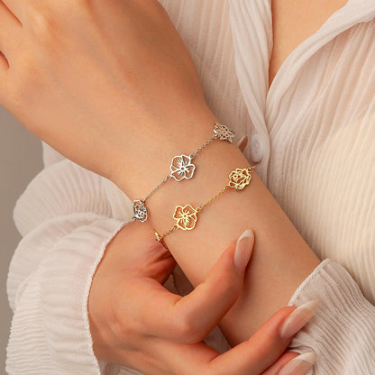 Custom Birth Flower Bracelet Bracelet.