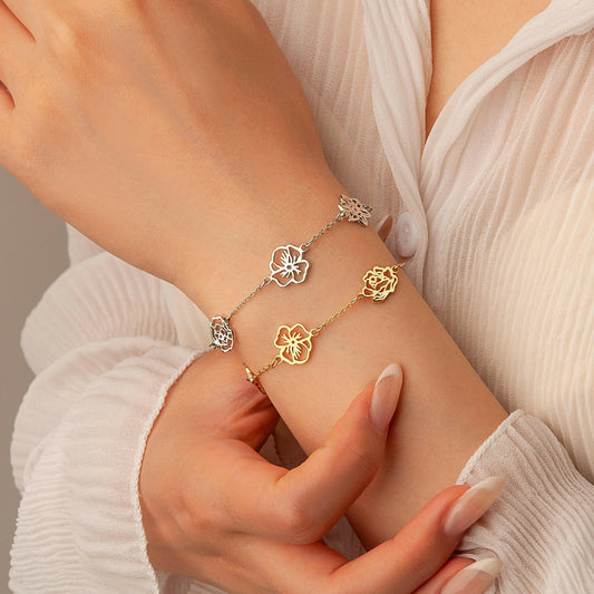 Custom Birth Flower Bracelet Bracelet.