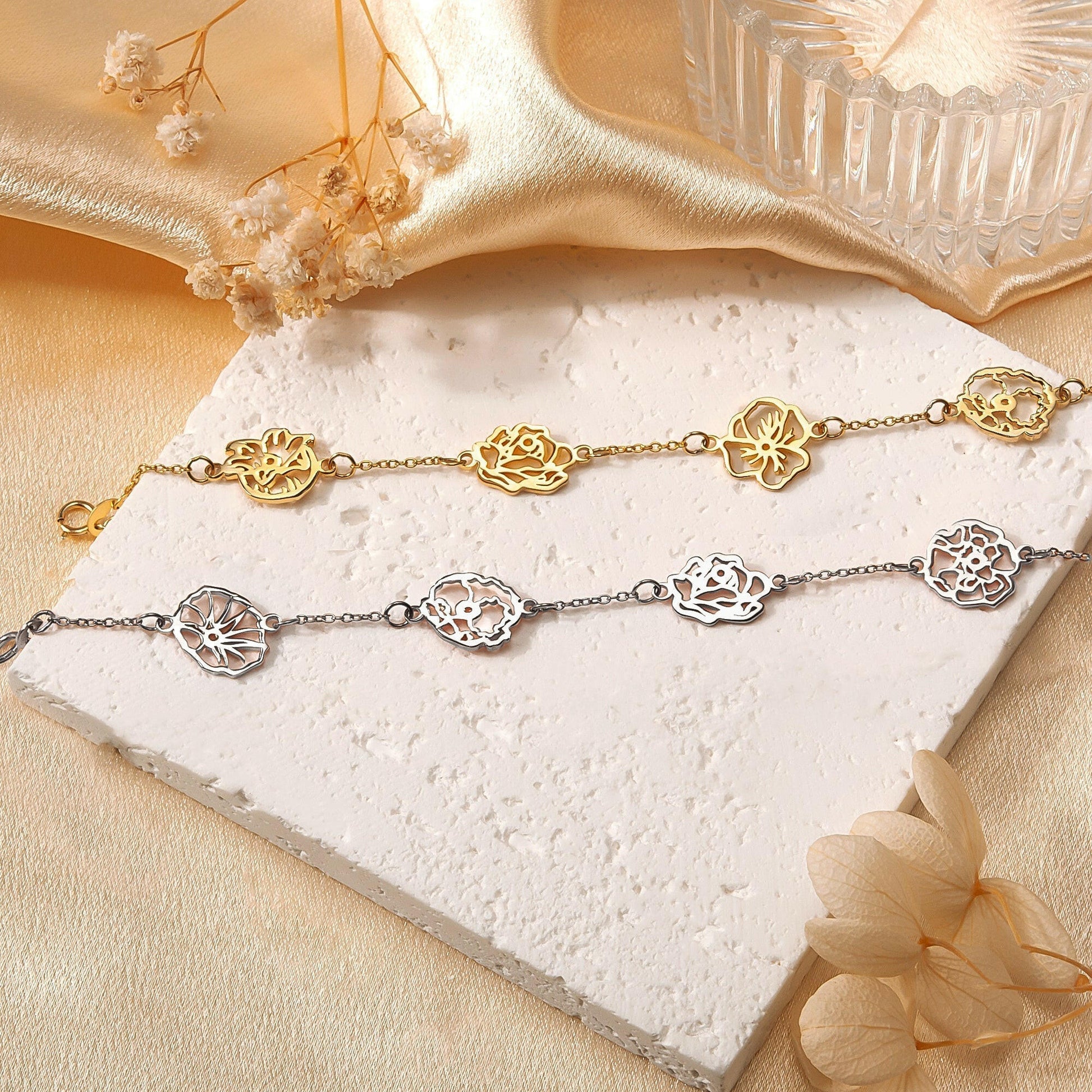 Custom Birth Flower Bracelet Bracelet.