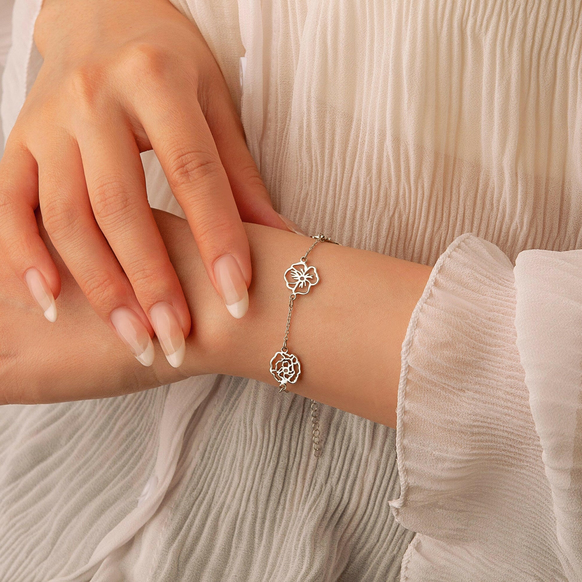 Custom Birth Flower Bracelet Bracelet.