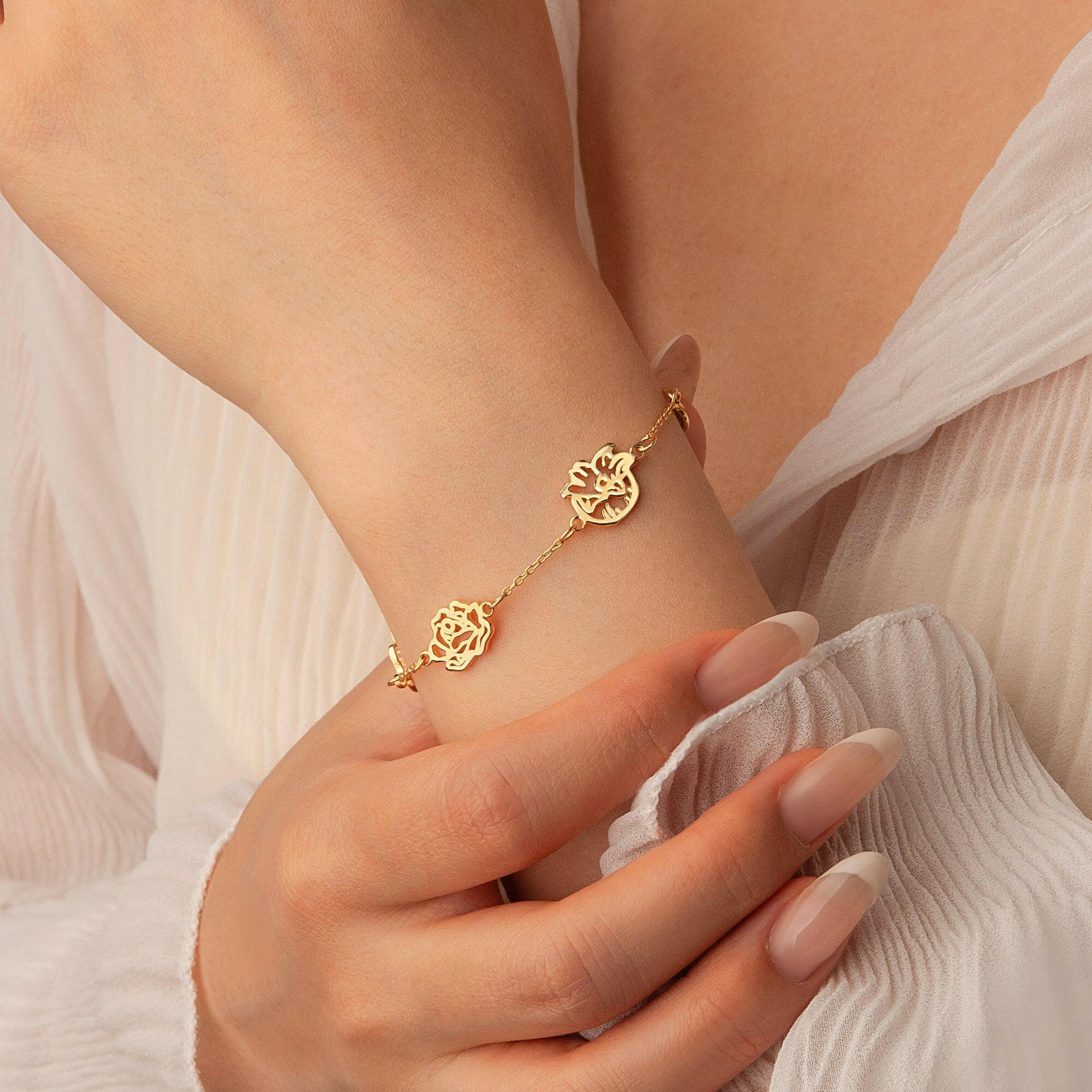 Custom Birth Flower Bracelet Bracelet.