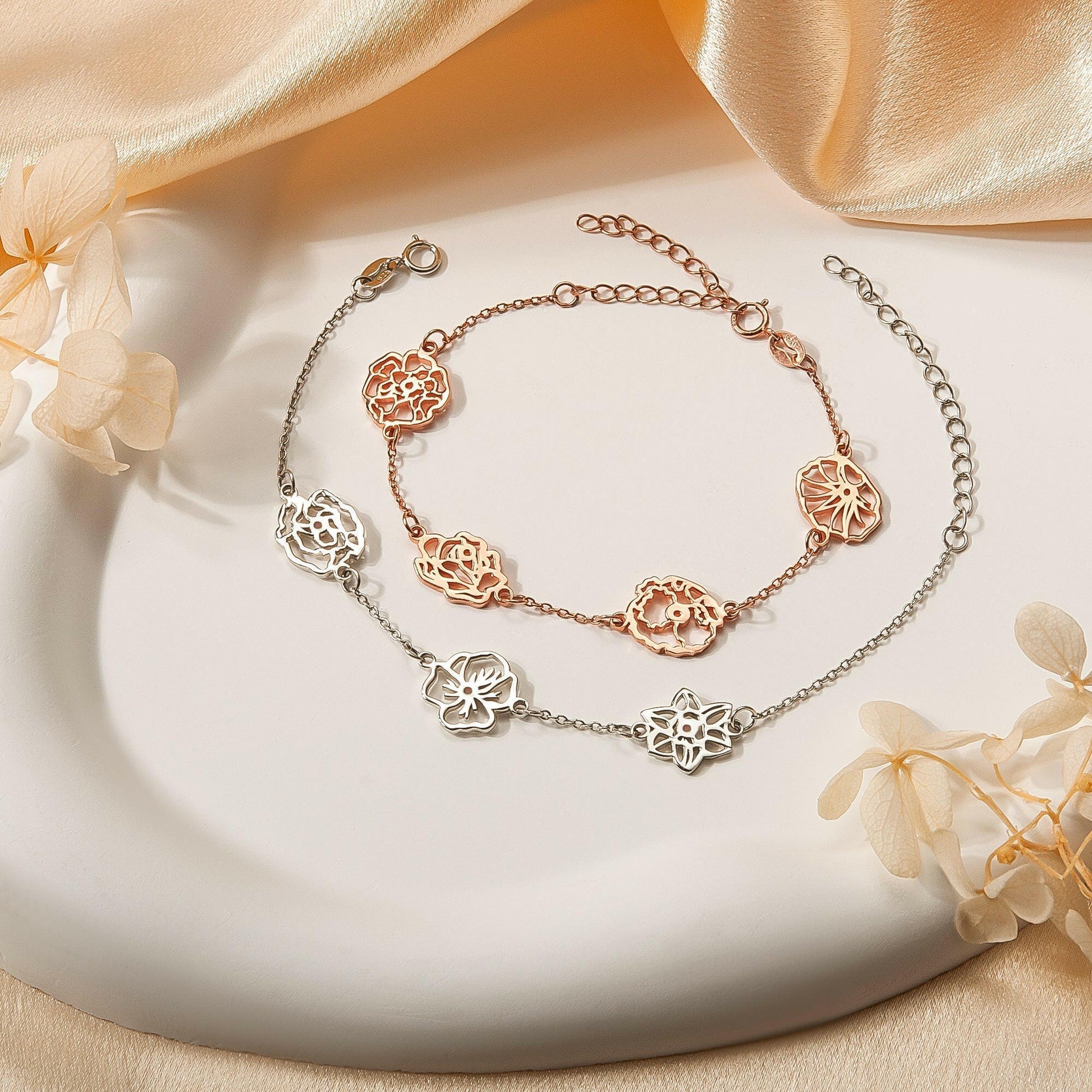Custom Birth Flower Bracelet Bracelet.