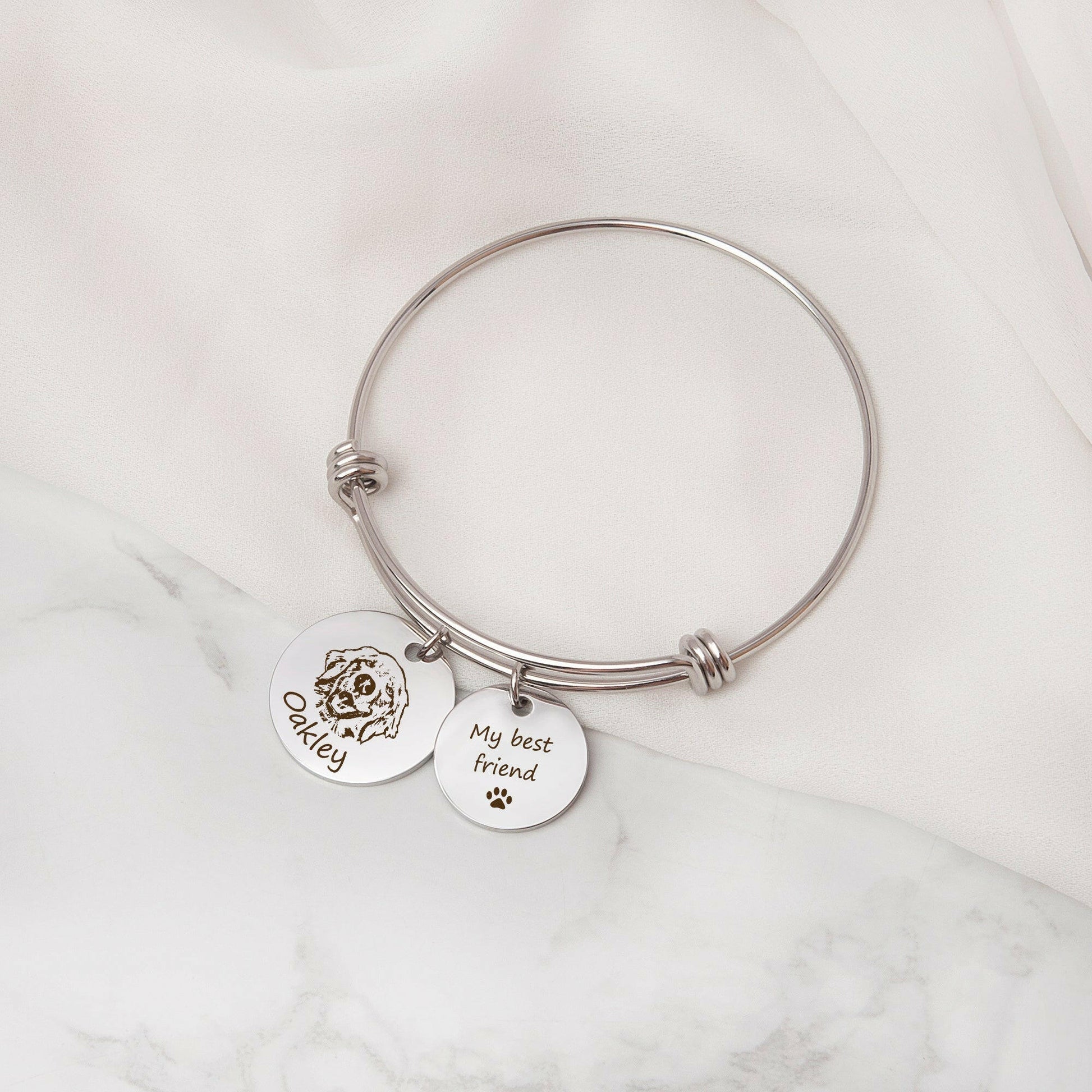 Custom Dog Portrait Bracelet, Pet Gifts for Cat Owners Bracelet.