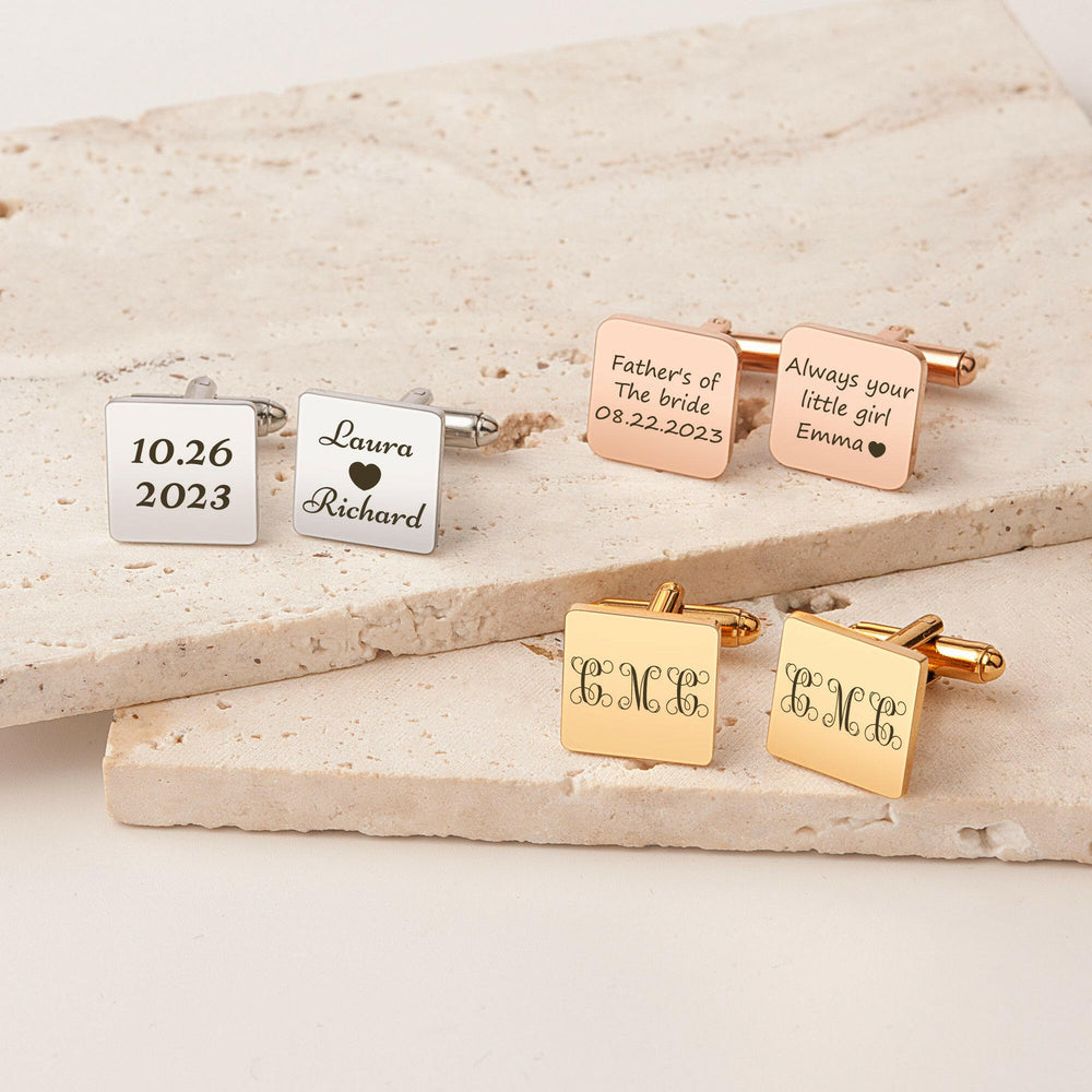 Custom Engraving Wedding Square Cuff Links cufflink.