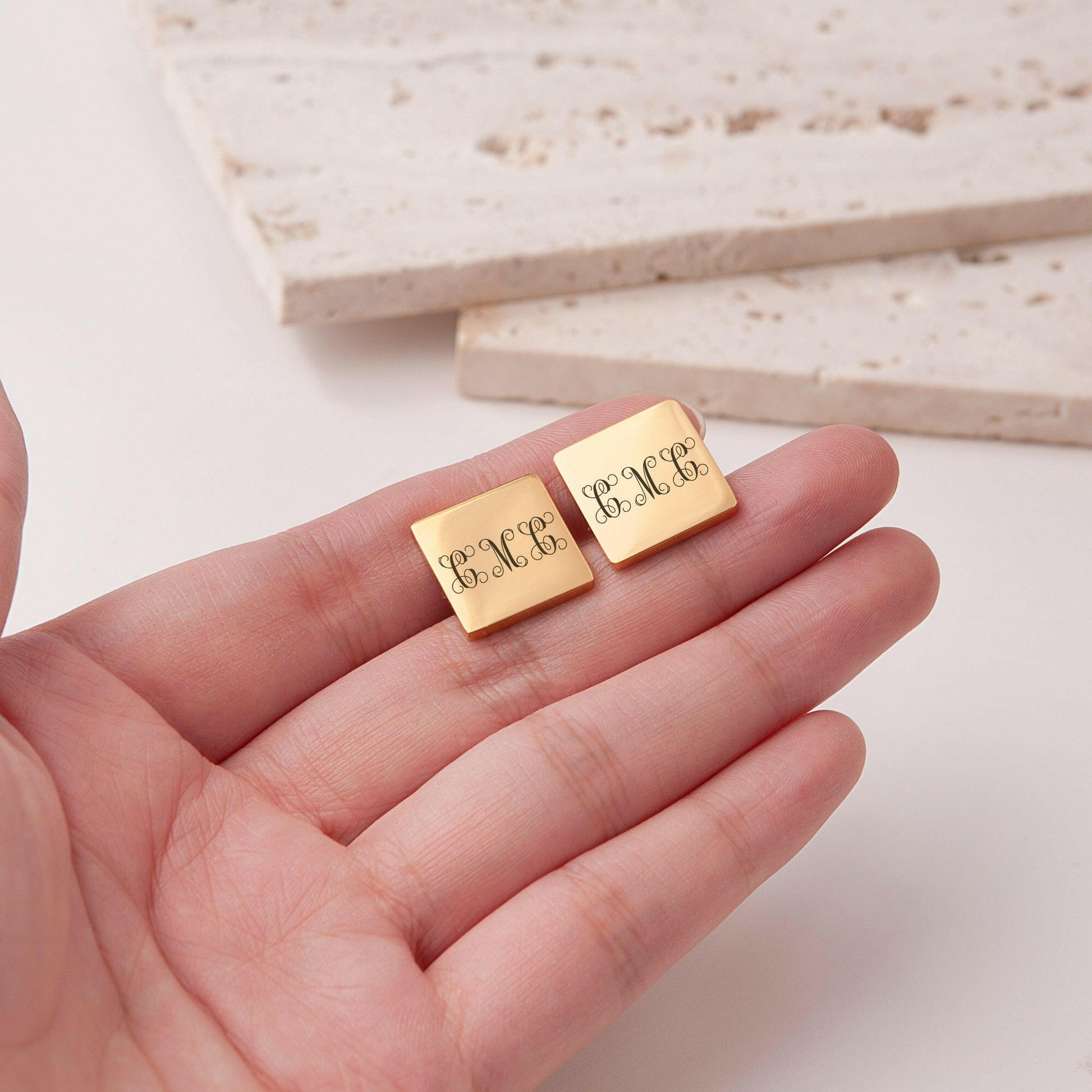 Custom Engraving Wedding Square Cuff Links cufflink.
