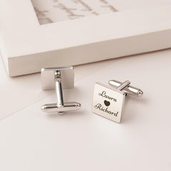 Custom Engraving Wedding Square Cuff Links